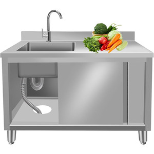 Mueble de Acero Inoxidable 304 con Fregadero Integrado, para Uso Doméstico y Comercial, Encimera, Banco de Trabajo, Almacenamiento para Estufa - Product Image 2