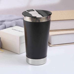 Modern Stainless Steel Beer <b>Mug</b>-Vacuum <b>Insulated</b> Eco-Friendly with Handle and Lid - Product Image 3