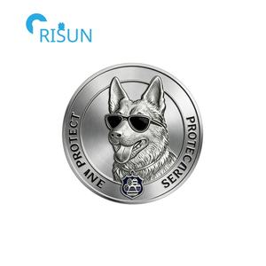 Souvenirs personnalisés, Pièces commémoratives et Pièces <span class=keywords><strong>de</strong></span> défi K9 personnalisées, motif Ligne bleue fine, pour le soutien canin et la prière - Product Image 4