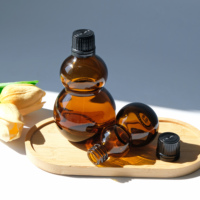 10ml 20ml 50ml 100ml Ambre Calebasse Gourde Bouteille En Verre avec Pompe De Pulvérisation En Aluminium