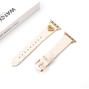 Correa <span class=keywords><strong>de</strong></span> Reloj <span class=keywords><strong>de</strong></span> Cuero con Patrón <span class=keywords><strong>de</strong></span> Corazón a la Moda, Compatible con <span class=keywords><strong>Apple</strong></span> <span class=keywords><strong>Watch</strong></span> Series 10 9 8 7 <span class=keywords><strong>6</strong></span> SE, para Mujer - Product Image 2