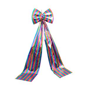 Grand nœud de Noël artisanal en plastique imprimé 4 couleurs, personnalisé avec votre marque, pour la décoration de la maison, du salon et des fêtes - Product Image 1