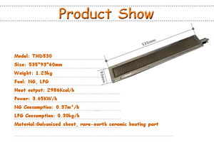 China THD530 Estufa de gas de quemador grande de cerámica catalítica infrarroja para asar - Product Image 3