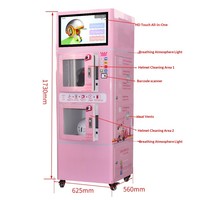 Distributeur automatique de nettoyage de casques avec écran tactile 21,5 pouces, désinfection UVC 110-230V, lave-casques commercial, paiement par pièces et carte