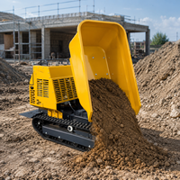 Kleiner Mini-Muldenkipper 500kg 1000kg Hydraulischer Selbstladender Raupenkipper Euro5/EPA-Motor Frontlader Kompaktlader für die Landwirtschaft