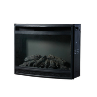 Chauffe-cheminée électrique domestique avec support TV, panneau de commande latéral en verre incurvé simple, cheminée électrique pour le salon