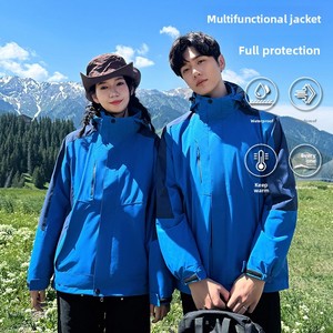 Manteau de travail d'hiver ample pour la chasse et les voyages, avec logo personnalisé, style couple, isolé et détachable 3-en-1 pour homme - Product Image 1