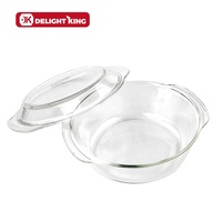 Ensemble de 6 casseroles en verre, grand ensemble de casseroles en verre borosilicate avec poignée