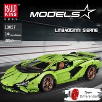 MOULD KING-Blocs de construction Lamborghining 13057 vert pour enfants et adultes, jouets électroniques, style bricolage