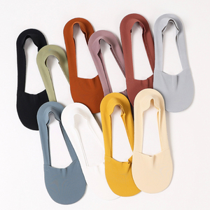 Women's Summer Thin Solid Color Boat <b>Socks</b> Non-Slip Low Cut Invisible <b>Socks</b> For Shoes - Product Image 3