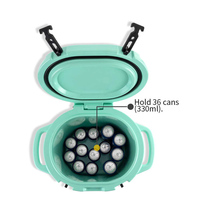 Glacière ronde rotomoulée 27QT à sortie directe d'usine avec règle de mesure de poisson, maintien de la glace pendant 5 jours pour le camping et la pêche