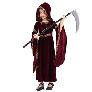 ชุดกริมรีปเปอร์เด็ก ชุดเดรสยาวมีฮู้ด สีดำแดง ชุดแสดงบนเวทีฮาโลวีน - Product Image 5