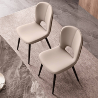 Chaise de salle à manger minimaliste en cuir, confortable, pour appartement, salon, table à manger, tabouret, mobilier commercial pour restaurants