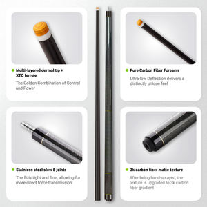 TuoYuan Vente en gros de queues de <span class=keywords><strong>billard</strong></span> sportives en acier inoxydable à joint central, noires, faciles à ranger - Product Image 4