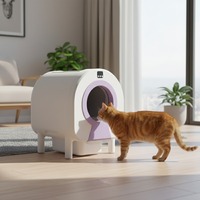 Litière pour chat électrique autonettoyante à nettoyage automatique, modèle rond, mains libres, vente en gros usine