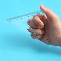 Foska rapporteur Triangle règles et règle droite 4 pièces ensemble échelle précise règle transparente en plastique robuste ensemble de mathématiques pour les étudiants