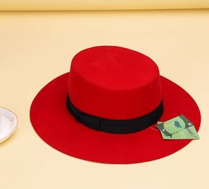 W281 Gentlemen Handmade HotSale Jazz Hat Large Brim Haute Qualité Ruban Décoration Unisexe Personnalisé <span class=keywords><strong>Pas</strong></span> <span class=keywords><strong>Cher</strong></span> 100% Chapeau Plat en Feutre de Laine - Product Image 2