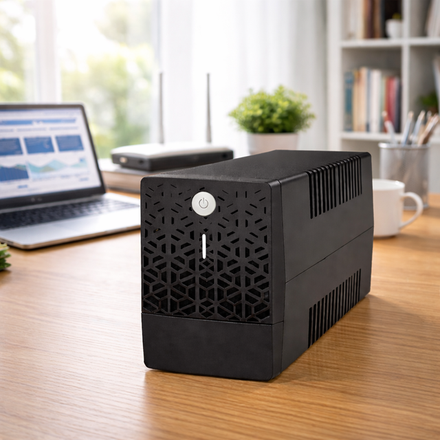 650VA Mini Offline UPS Internal Battery Backup Power Supply for Desktop Router Modem and Home Office Daily Protection Use