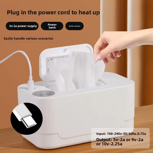 Boîte chauffante sans fil pour lingettes humides pour bébé, conteneur chauffant longue durée pour lingettes humides pour bébé avec réglage <span class=keywords><strong>de</strong></span> température ajustable - Product Image 5
