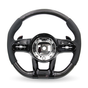 Funda de cuero negro carbono inclinada con línea negra perforada Black Warrior para <span class=keywords><strong>Mercedes</strong></span> Benz C GLC E S CLS <span class=keywords><strong>AMG</strong></span> zc-809-t22-y - Product Image 1