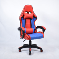 Chaise de jeu ergonomique en cuir avec support lombaire, chaise de course inclinable pour PC, pour la maison et le bureau