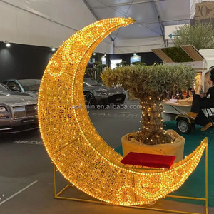 Uplumin LED Light <strong>3D</strong> Moon <strong>Star</strong> Motif Indoor and Outdoor Ramadan <strong>Decoration</strong> for Muslims for Christmas and Halloween for Eid - Product Image 1