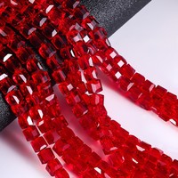 Perles cubiques en verre recyclé aux couleurs vives, perles carrées à facettes effet sucre pour bijoux empilables style pop pour le quotidien et les festivals