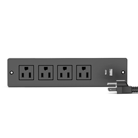 Multiprise encastrable sous bureau avec ports USB-A et USB-C, station de charge avec 4 prises CA