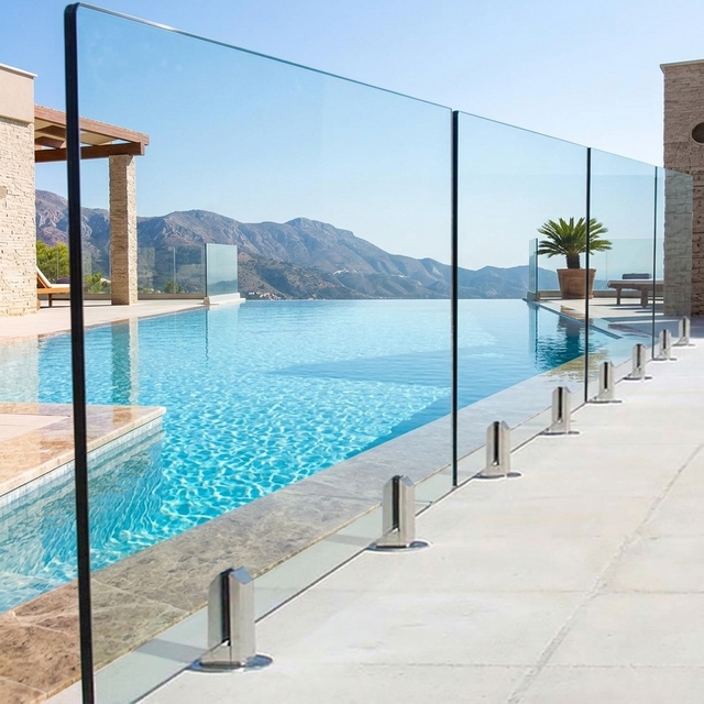 4mm 6mm 8mm 10mm 12mm Flat Tempered Glass Railing Panels