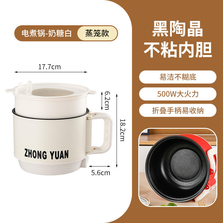 Poignée rabattable blanche (doublure noire) + cuiseur vapeur 220v