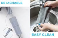 Gadget de nettoyage amélioré pour appareils électroménagers en acier inoxydable écologique, dépoussiéreur plat et étroit pour interstices avec manche télescopique
