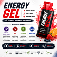 Gel Energético Durlevel Performance, Equilibrio de Hidratación, Suplemento de Hierro, Magnesio y Potasio, Antioxidante, Sin Azúcar, Marca Privada, Entrega Rápida