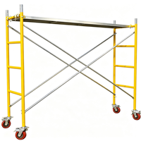 Échafaudage à cadre Ringlock empilable avec accouplement à revêtement en poudre, extension de hauteur et roulettes, pour installation rapide