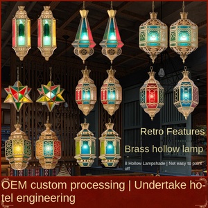 OEM โคมไฟเพดานคริสตัลโมเสคแบบแท่น6แขนคุณภาพสูงทำด้วยมือแบบดั้งเดิม - Product Image 6