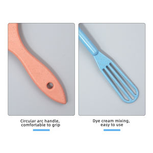 Juego de 7 Herramientas Reutilizables de Paja de Trigo para Teñir el Cabello con Tazón Mezclador, Tinte para Separar el Cabello y Cepillos con Pinza, Duradero para Uso en Salón - Product Image 3