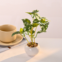 Fleurs artificielles en soie, fausse verdure, mini plantes en pot, décoration intérieure, ornements pour mariages et fêtes
