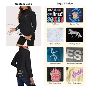 Vente en gros OEM de haute qualité polaire sweat-shirt nouveauté couleur unie col montant décontracté automne femmes quart zip sweat - Product Image 3