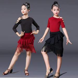 전문 프린지 라틴 댄스 스커트 세트 인기있는 삼바 룸바 댄스 술 디자인 저렴한 차차 댄스 원피스 경쟁 - Product Image 1
