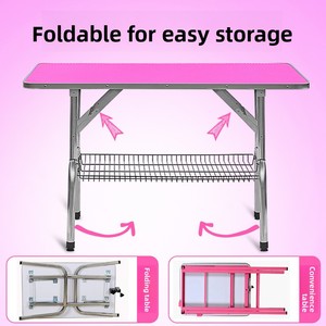 Evcil Hayvan Bakım Masası Köpek Tüy Kesme Sabitleme Standı Kurutma Hidrolik Katlanır Raf Kesim Masası Yıkama İstasyonu Metal - Product Image 4