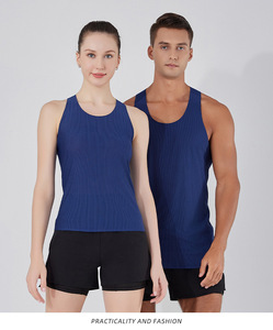 Canottiere sportive da <span class=keywords><strong>uomo</strong></span> e da donna in poliestere da corsa senza maniche da palestra in Spandex <span class=keywords><strong>canotta</strong></span> <span class=keywords><strong>a</strong></span> coste da <span class=keywords><strong>uomo</strong></span> - Product Image 4