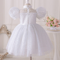 Robes de Soirée à Paillettes pour Filles, Robes d'Été en Coton à Manches Courtes pour Enfants, Tenues de Demoiselle d'Honneur pour Filles