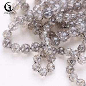Zhe Ying 6/8/10mm perles de pierre de Quartz fraise noire perles de pierre rondes pour la fabrication de bijoux perles de Quartz fraise noire - Product Image 1