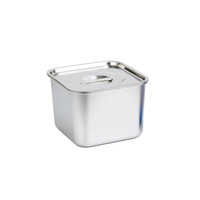 Pot carré en acier inoxydable pour confiture, conteneur commercial pour garnitures de thé au lait, pot à épices de cuisine domestique épaissi avec couvercle, design moderne