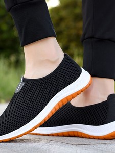 Summer Mesh Slip-On <b>Shoes</b> for Men <b>Soft</b> Rubber Outsole Breathable Non-Slip Wear-Resistant Flat Dad <b>Shoes</b> Middle-Aged Elderly - Product Image 2
