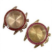 39mm Gold/Roségold Saphirglas Uhrengehäuse für VK63 Uhrwerk Passend für 28,5mm Zifferblatt Wasserdichte Uhrenteile