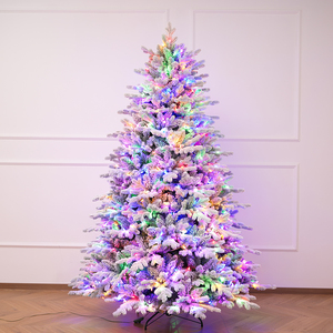 Encrypted PE Hybrid Flocking Artificial Christmas <b>Tree</b> Lights Built-in Dual-Color Warm White <b>LED</b> Lights Eco-Friendly Home Luxury - Product Image 1