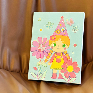 2025 nouvelle peinture imprimée au Laser par numéro toile cadre Art petite fille avec cadre nature morte et fleur sujets décoration de Table - Product Image 5
