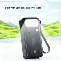 Batterie externe solaire étanche 30000mAh 40000mAh pour extérieur, chargeur solaire portable 10W avec lumière LED, Micro USB Type-C, camping, PVC