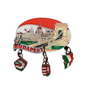 Logoson recuerdos personalizados de alta calidad <span class=keywords><strong>Budapest</strong></span> Hungría recuerdo ropa tradicional húngara imán de nevera de Metal personalizado - Product Image 6