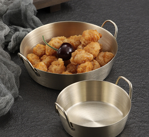 Olla de Acero Inoxidable 201 de Estilo Coreano, con Doble Asa, Antiadherente, Diseño Moderno, para Salsas, Sopas, Caldos, Arroz y Vino, Color Plateado, Uso Comercial - Product Image 1